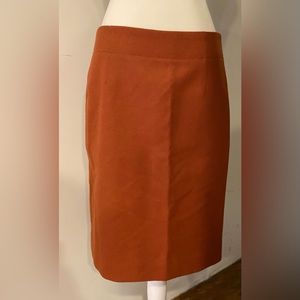 JCrew Wool Pencil Skirt Burnt tan Size 6 Zipper on Side